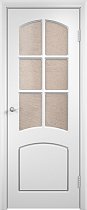 Дверь Верда модель Кэрол ПВХ Белый стекло
